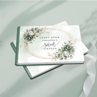 Livre D'or Radiant Sweet 16 eucalyptus verdure botanica or