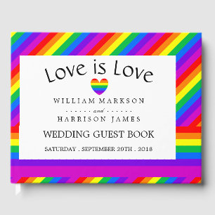 Livre D'or Rainbow Heart Love is Love Mariage