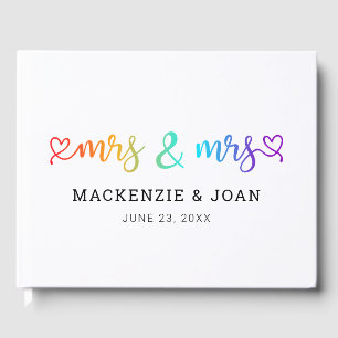 Livre D'or Rainbow Script Mrs & Mrs Lesbian Mariage