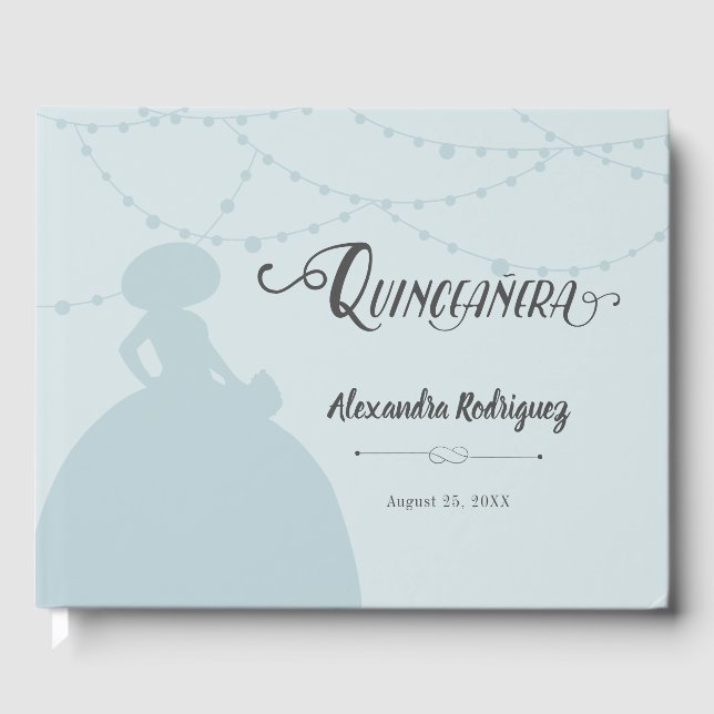 Livre D'or Rainy Day Blue Charro Silhouette Quinceanera (Recto)