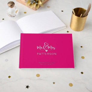Livre D'or Real Foil Mr & Mrs Nom personnalisé Mariage rose