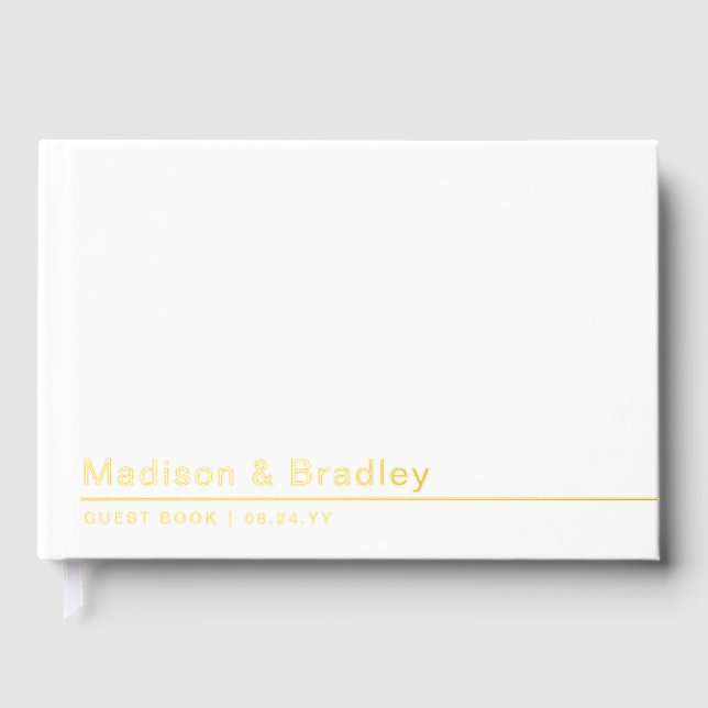 Livre D'or Real Foil Simple Modern Gold Script Mariage (Recto)