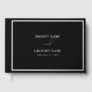 Livre D'or Real Silver Foil Moderne Black & Silver Mariage