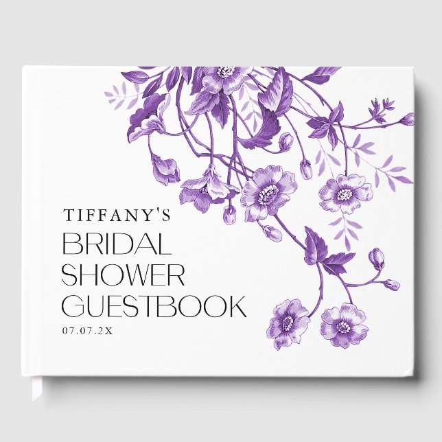 Livre D'or Recettes de Fête de Fiançailles Florales Toile Fra (Recto)