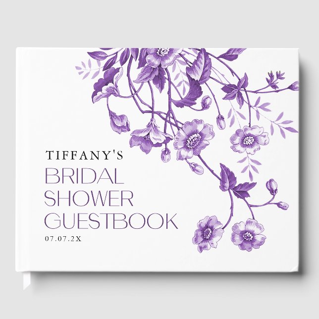 Livre D'or Recettes de Fête de Fiançailles Florales Toile Fra (Recto)