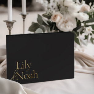 Livre D'or Récipient minimaliste en or moderne et Mariage noi