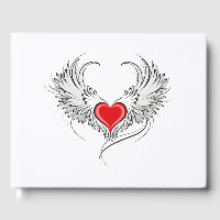 Red Angel Coeur avec ailes