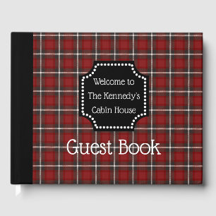 Livre D'or Red Buffalo Check Plaid Bienvenue À Notre Cabine