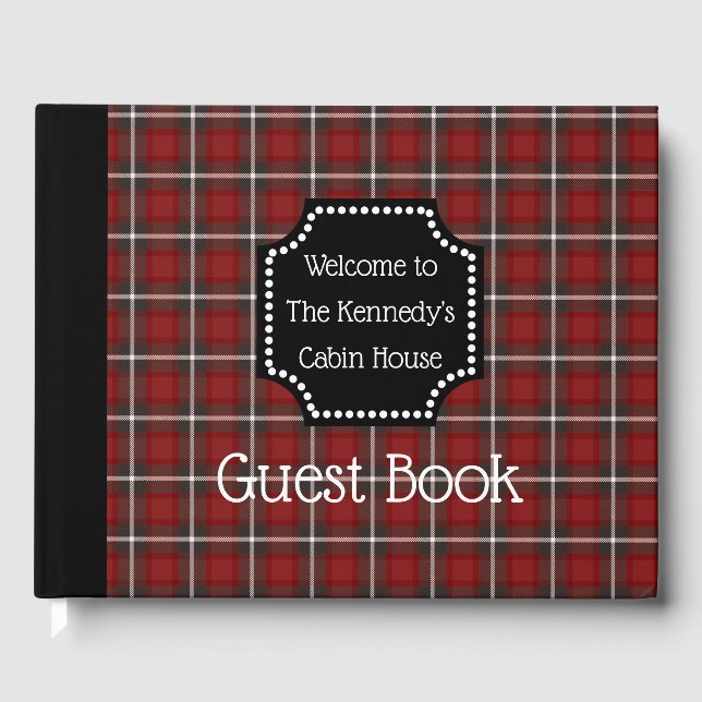 Livre D'or Red Buffalo Check Plaid Bienvenue À Notre Cabine (Recto)