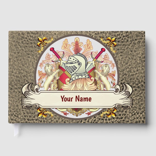 Livre D'or Red Knight Family Crest Nom (Recto)