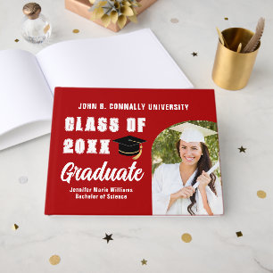 Livre D'or Red White Graduate Photo Custom Graduate Party