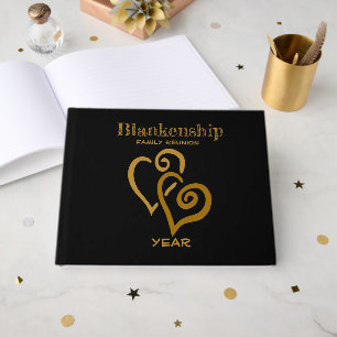 Livre D'or Registre de réunion familiale Coeurs liés à l'or