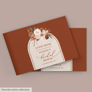 Livre D'or Registre des invités de mariage floral pampas cuiv