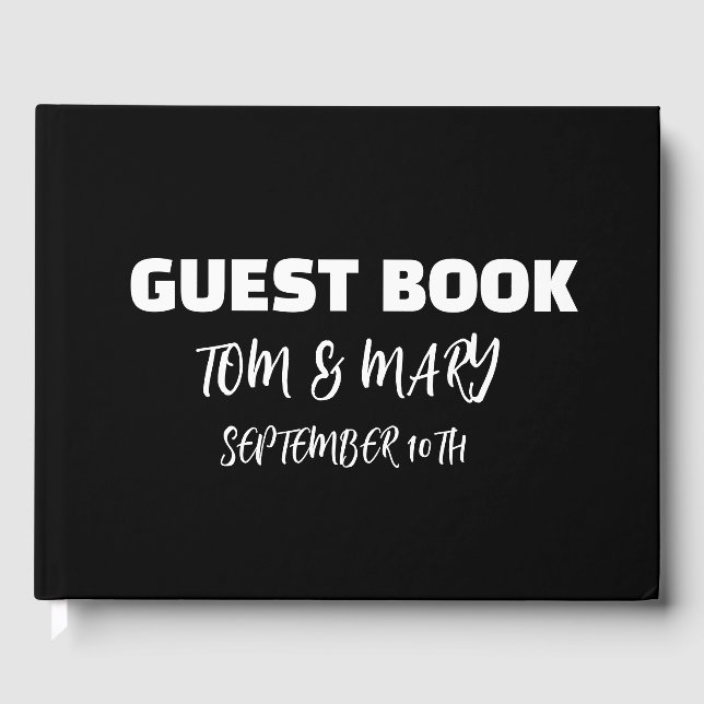 LIVRE D'OR RÉSERVE D'INVITATION RETRO MARIAGE NOIR & BLANC (Recto)