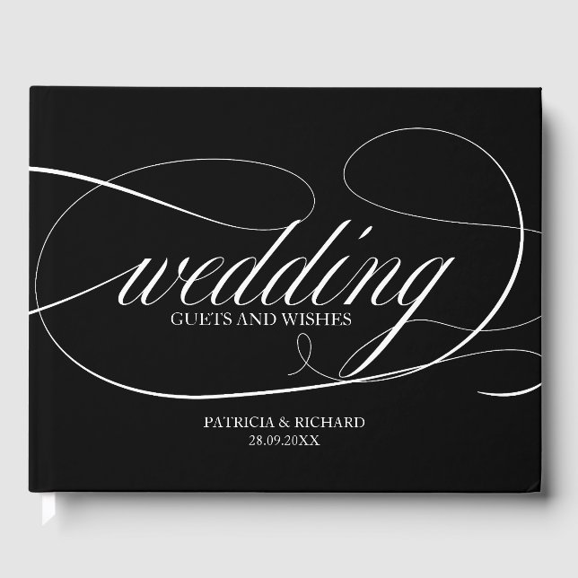 Livre D'or Réserver mariage Fancy Black And White (Recto)