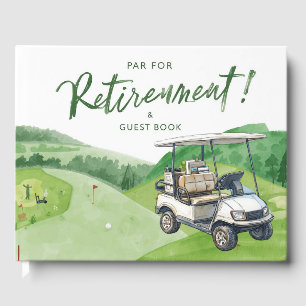 Livre D'or Retraite de golf avec bière sur chariot de golf