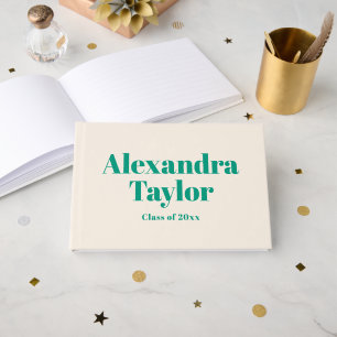 Livre D'or Retro Green Cream Cute Aesthétique Custom Graduati