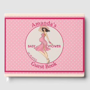 Livre D'or Retro Maman Brunette Baby shower