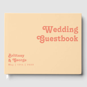 Livre D'or Rétro moderne   Orange Cream Mariage Guestbook