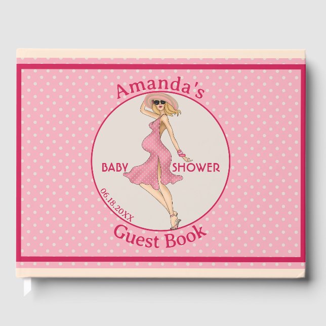Livre D'or Retro Mommy Blonde Baby shower Party (Recto)