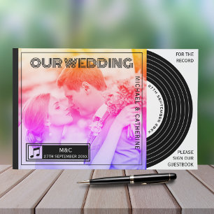 Livre D'or Retro Music Vinyl Record Mariage