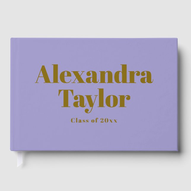 Livre D'or Retro Purple Gold Cute Aesthetic Custom Graduation (Recto)