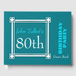 Livre D'or Retro White Frame 80th Birthday Guest Book<br><div class="desc">Style vintage et rétro pour ce livre d'hôtes personnalisable de 80e anniversaire avec cadre blanc. Vous pouvez facilement modifier l'arrière - plan de couleur et le texte (police,  couleur,  taille et position) en cliquant sur le bouton personnaliser.</div>