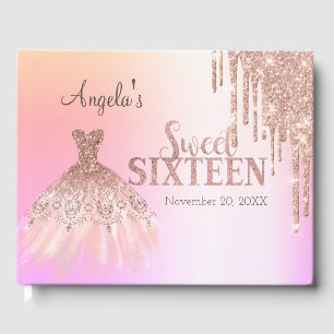 Livre D'or Robe chic stylée paillettes gouttes Sweet 16