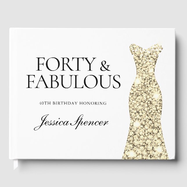 Livre D'or Robe dorée 40e fête d'anniversaire (Recto)