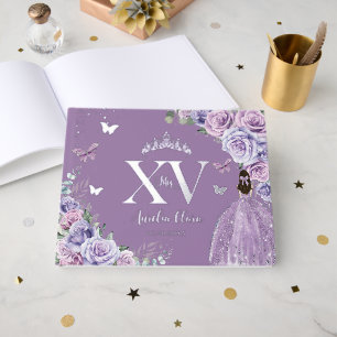 Livre D'or Robe Florale violette Lilac Argent Quinceañera XV