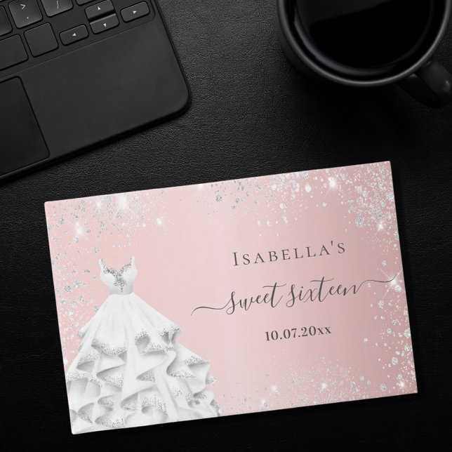 Livre D'or Robe rose argent parties scintillant Sweet 16 (Créateur téléchargé)