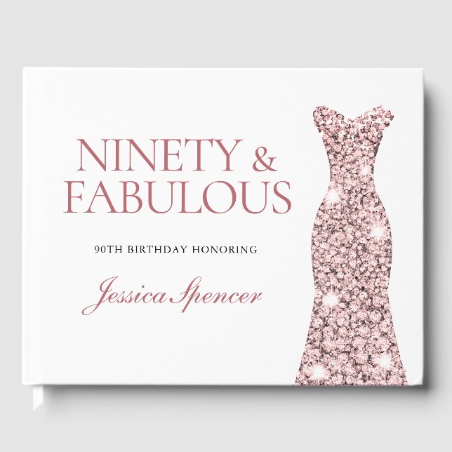 Livre D'or Robe rose Gold Sparkle 90e fête d'anniversaire (Recto)