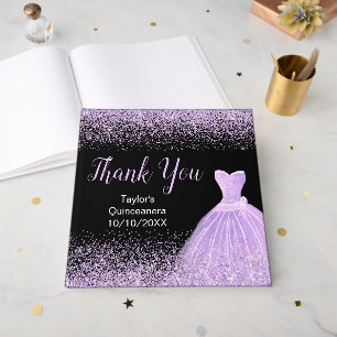 Livre D'or Robe Violet Clair Faux Paillettes Quinceanera