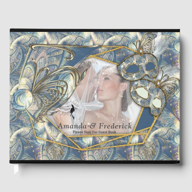 Livre D'or Rococo Rich Motif design avec Masques (Recto)