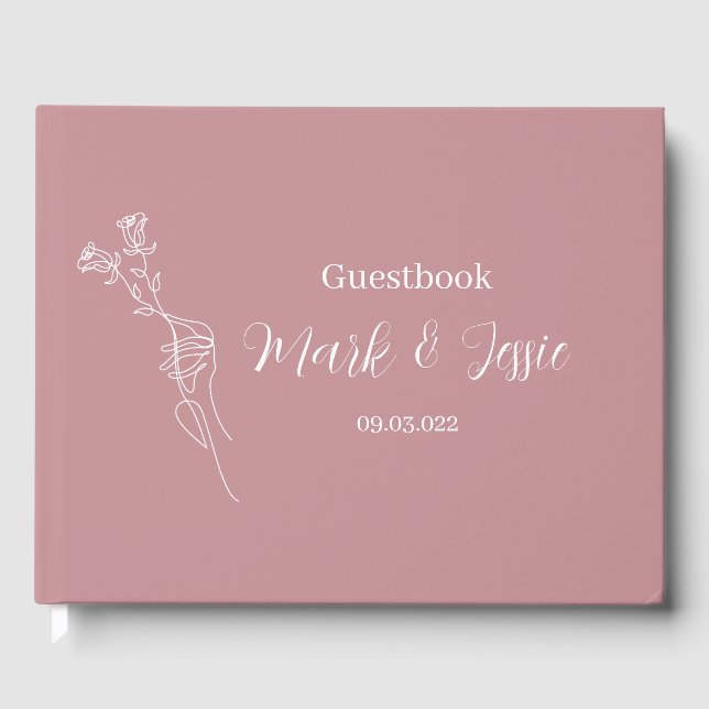 Livre D'or ROE rose et blanc Mariage simple (Recto)