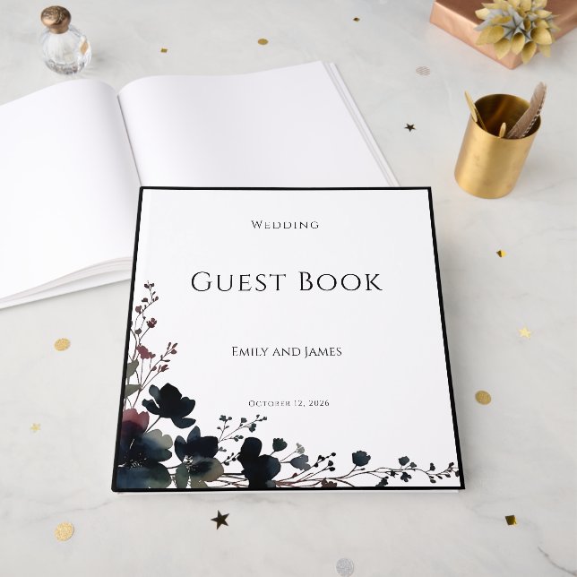 Livre D'or Romantic Floral Wedding Soft Elegant (Recto ouvert)