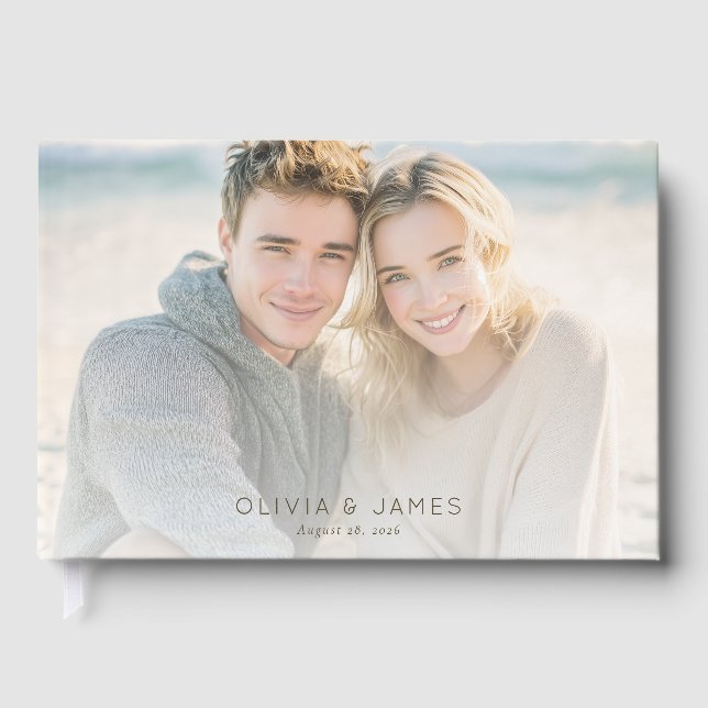 Livre D'or Romantic Light Blue Beach Photo (Recto)