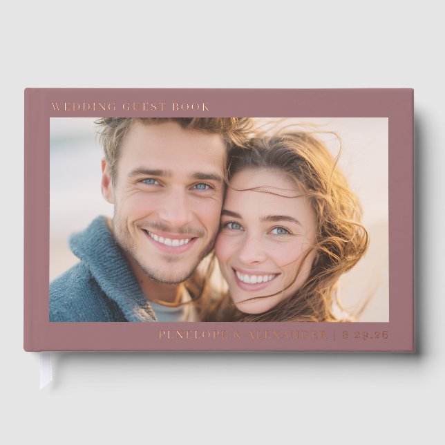 Livre D'or Romantic Maroon Classic Photo (Recto)