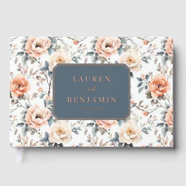 Livre D'or Romantic Peach Floral (Recto)
