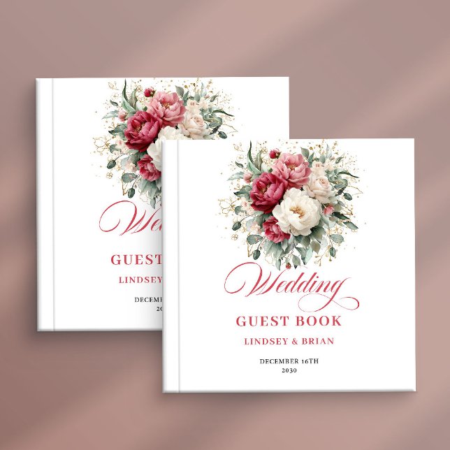 Livre D'or Romantic Rustic Red Blush Wedding Guest Book (Romantic Rustic Red Blush Wedding Guest Book)