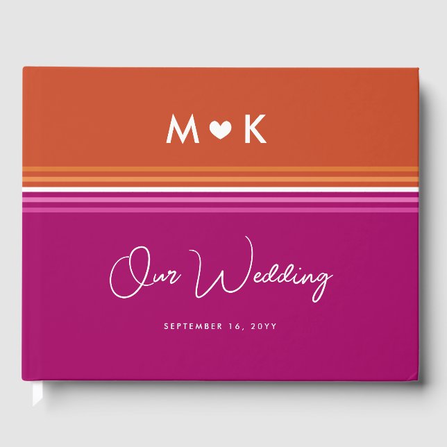 Livre D'or Romantique Monogramme Lesbienne Drapeau Grilles Ma (Recto)