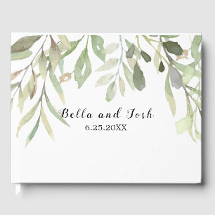 Livre D'or Romantique Soft Botanical Greenery Mariage