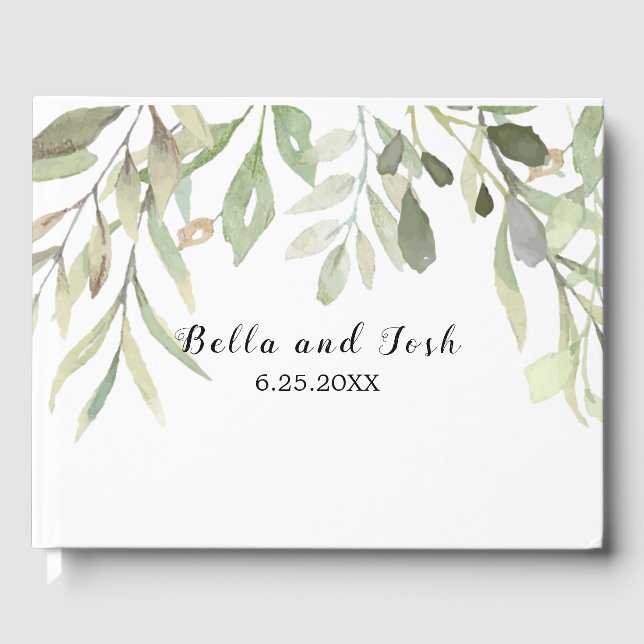 Livre D'or Romantique Soft Botanical Greenery Mariage (Recto)