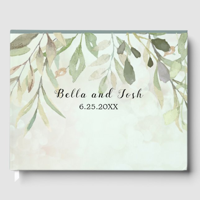 Livre D'or Romantique Soft Botanical Greenery Mariage (Recto)