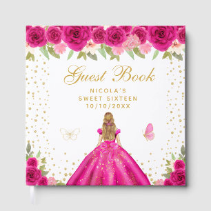 Livre D'or Rose Chaude Florale Cheveux Blonds Princesse Sweet