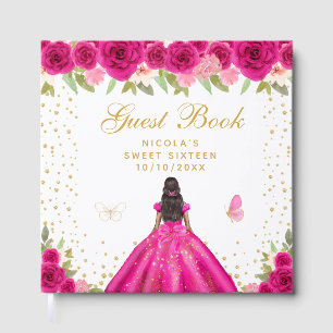 Livre D'or Rose Chaude Florale Peau Sombre Princesse Sweet Si