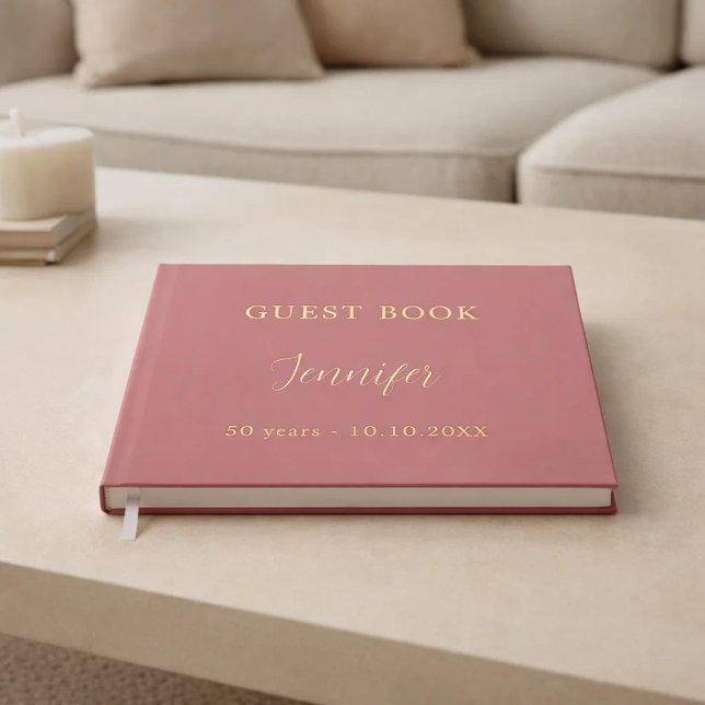 Livre d'or rose d'anniversaire (Créateur téléchargé)
