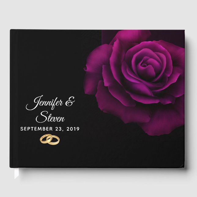 Livre D'or Rose Fleur Violet-Rouge Gothique (Recto)