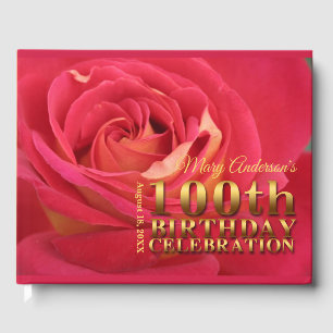 Livre D'or Rose Gold 100th Birthday Celebration Name HCGB