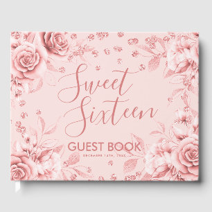 Livre d'or Rose Gold Blush Sweet 16 Parties scinti